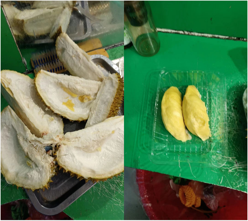 河南省中牟县万邦兜售榴莲有果无肉,商户很上火